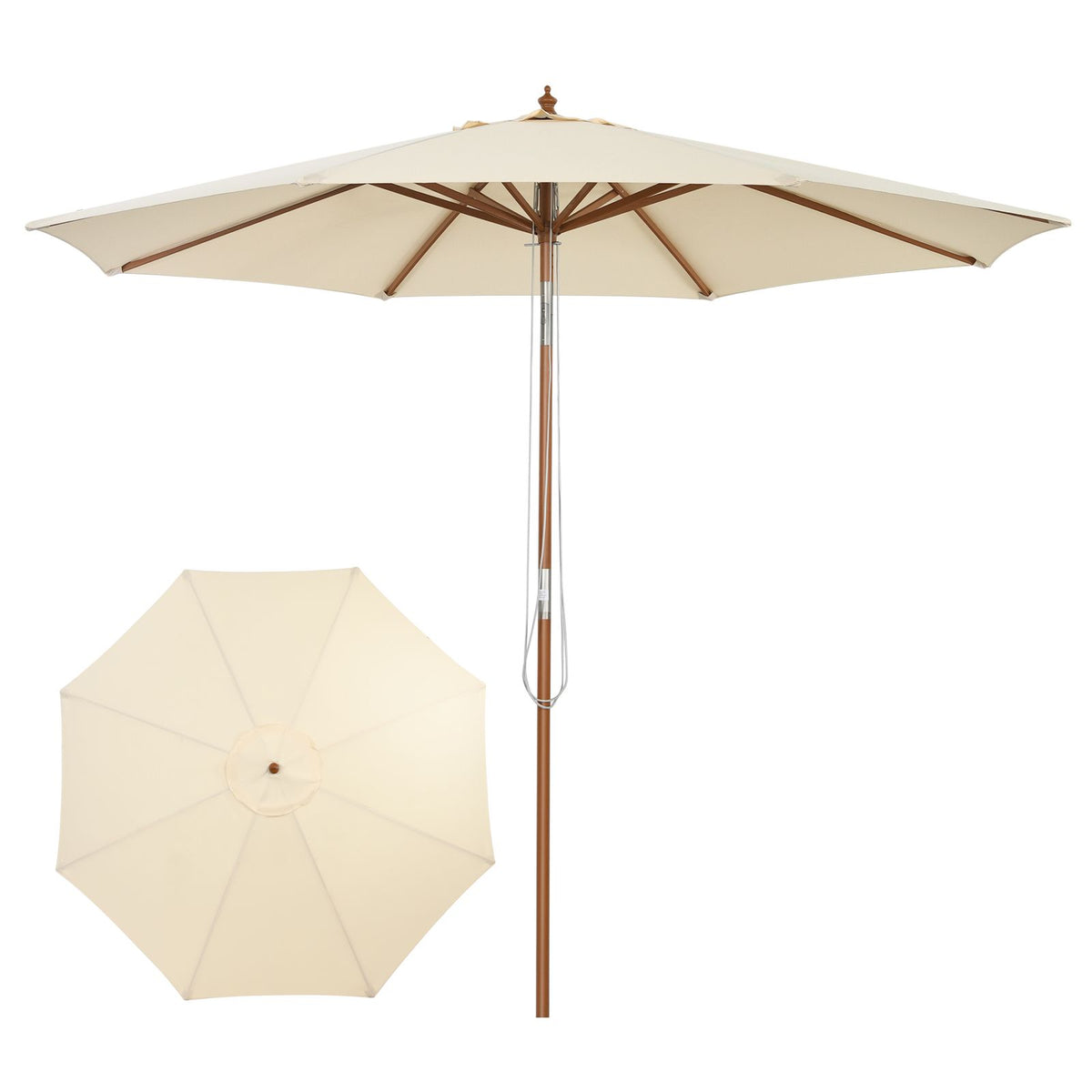 2.7M/3M Outdoor Patio Umbrella with 8 Ribs and Air Vent