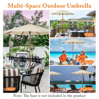 2.7M/3M Outdoor Patio Umbrella with 8 Ribs and Air Vent