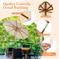 2.7M/3M Outdoor Patio Umbrella with 8 Ribs and Air Vent
