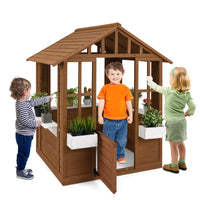 Outdoor Playhouse with Windows and Serving Stations for 2+ Years Old