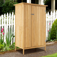 150x91cm Wooden Storage Cabinet for Garden with Lockable Door