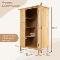 150x91cm Wooden Storage Cabinet for Garden with Lockable Door