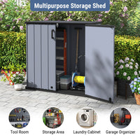 665 L Outdoor Storage Shed with Lockable Door and Waterproof Grooved Roof