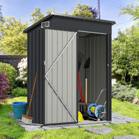 Outdoor Storage Shed with Galvanized Metal Frame and Door with Latch for Garden