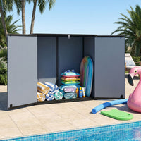 665 L Outdoor Storage Shed with Lockable Door and Waterproof Grooved Roof
