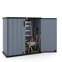 665 L Outdoor Storage Shed with Lockable Door and Waterproof Grooved Roof