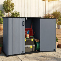 665 L Outdoor Storage Shed with Lockable Door and Waterproof Grooved Roof