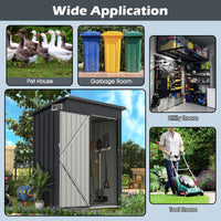 Outdoor Storage Shed with Galvanized Metal Frame and Door with Latch for Garden