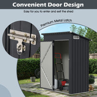 Outdoor Storage Shed with Galvanized Metal Frame and Door with Latch for Garden