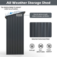 Outdoor Storage Shed with Galvanized Metal Frame and Door with Latch for Garden