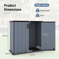 665 L Outdoor Storage Shed with Lockable Door and Waterproof Grooved Roof