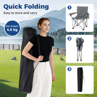 Heavy Duty Oversized Camping Chairs with Cooler Pouch and Cup Holder
