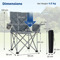 Heavy Duty Oversized Camping Chairs with Cooler Pouch and Cup Holder