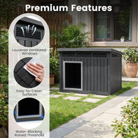 Dog House with Openable Sloped Roof and Air Vents Fits Medium Dogs