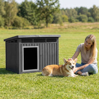 Dog House with Openable Sloped Roof and Air Vents Fits Medium Dogs