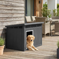 Dog House with Openable Sloped Roof and Air Vents Fits Medium Dogs