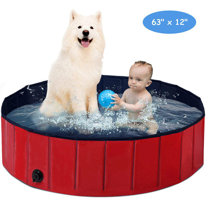 Multifunctional Dog Swimming Pool w/Thickened Non-Slip Bottom, Non-Toxic PVC