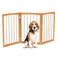 3-Panel Dog Gate 76cm Wooden Pet Fence