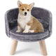 42 CM Dog Sofa Bed Pet Sleeping Couch with Round Padded Cushion & Detachable Pad