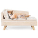 Elevated Pet Bed for Medium & Small-Sized Dogs Puppies Cats Kittens, Dog Sofa Bed with Removable Cozy Padded Pad & Pillow, Sturdy Wood Legs
