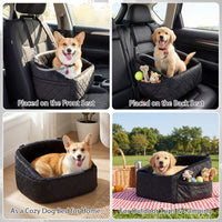 Dog Car Seat for Small and Medium Pets Soft Travel Dog Booster Seat