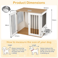 80 cm Dog Crate Furniture Indoor Wooden Dog Kennel with Double Lock Doors