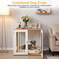 80 cm Dog Crate Furniture Indoor Wooden Dog Kennel with Double Lock Doors