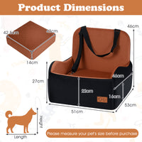 Dog Booster Car Seat for S/M Dogs Detachable Elevated Pet Seat with Cushion
