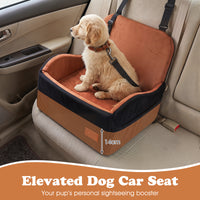 Dog Booster Car Seat for S/M Dogs Detachable Elevated Pet Seat with Cushion