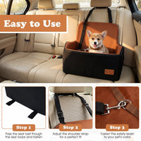 Dog Booster Car Seat for S/M Dogs Detachable Elevated Pet Seat with Cushion