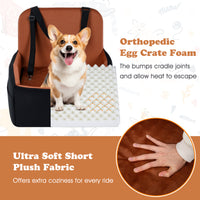 Dog Booster Car Seat for S/M Dogs Detachable Elevated Pet Seat with Cushion