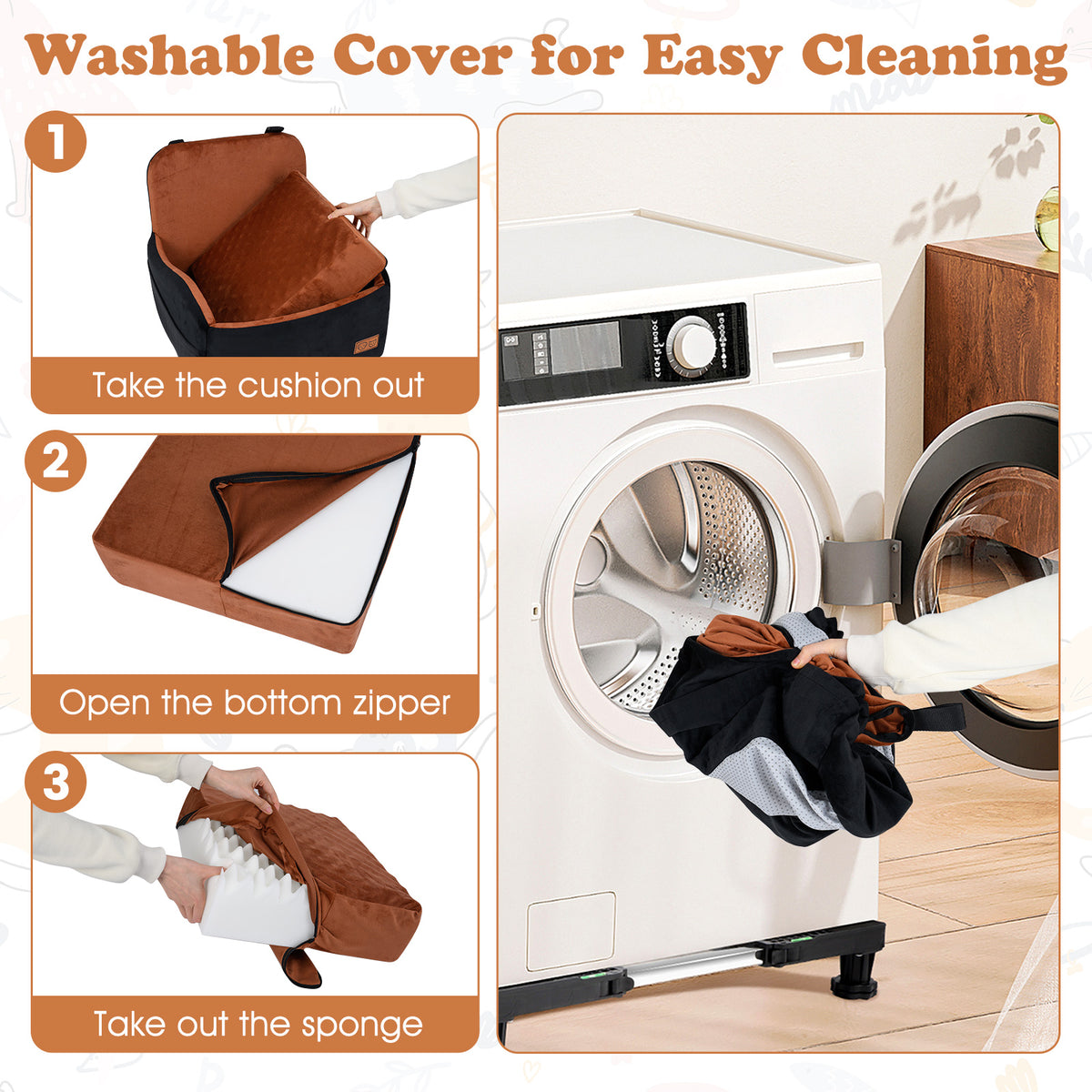 Dog Booster Car Seat for S/M Dogs Detachable Elevated Pet Seat with Cushion