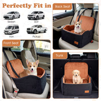 Dog Booster Car Seat for S/M Dogs Detachable Elevated Pet Seat with Cushion