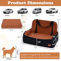 Dog Booster Car Seat for S/M Dogs Detachable Elevated Pet Seat with Cushion
