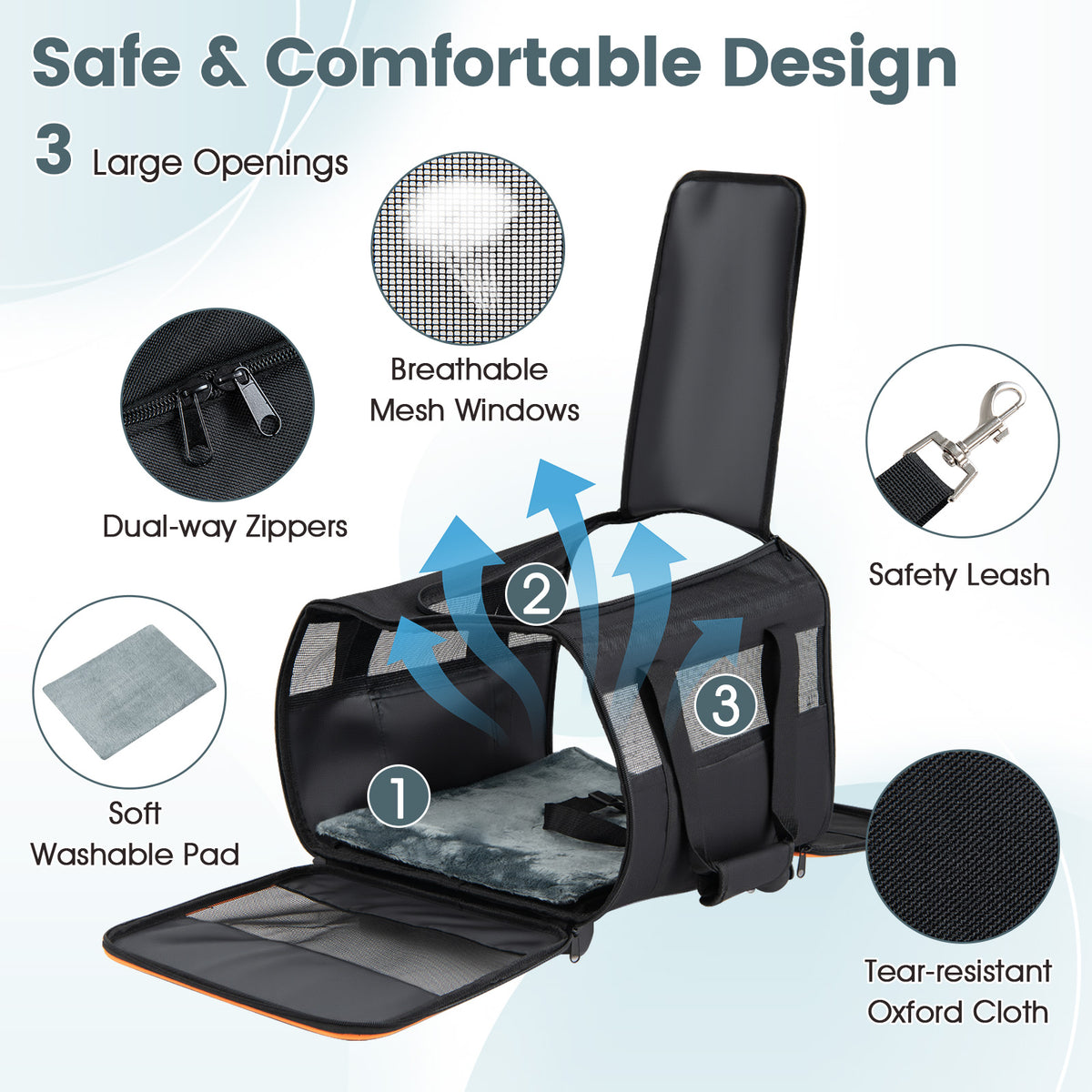 Rolling Pet Carrier Soft-sided Dog Travel Crate with Telescopic Handle