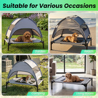 Elevated Dog Bed with Canopy and Removable Shade Tent for Small Dogs