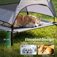 Elevated Dog Bed with Canopy and Removable Shade Tent for Small Dogs