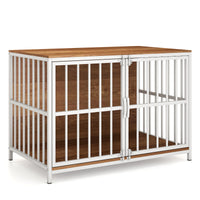 Heavy-duty Dog Crate Furniture, 100 cm Dog Kennel with Dual Lockable Double Doors