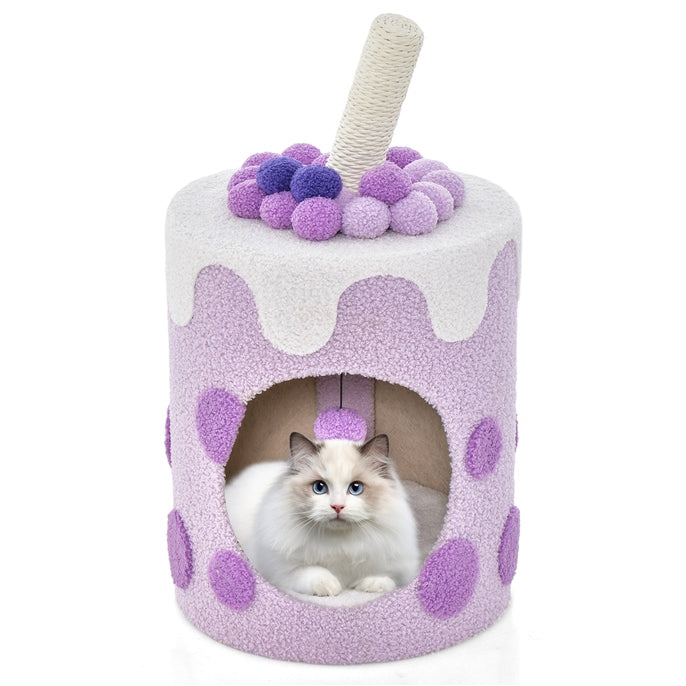 Bubble Tea Cat Tree Tower Cat Condo Furniture w/Scratching Post