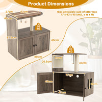 88 cm Tall Wooden Cat Tower with Sisal Scratching Post and Mat Dangling Ball and Top Perch
