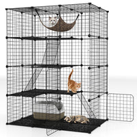 107/142 CM Large Cat Enclosure with Hammock and 1 Sky Window for Easy Access