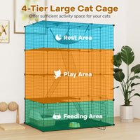 107/142 CM Large Cat Enclosure with Hammock and 1 Sky Window for Easy Access