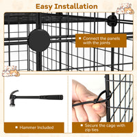 107/142 CM Large Cat Enclosure with Hammock and 1 Sky Window for Easy Access