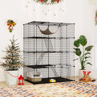 107/142 CM Large Cat Enclosure with Hammock and 1 Sky Window for Easy Access