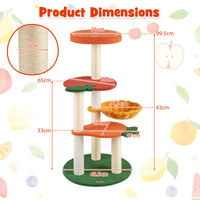 Fruit Style Cat Tree, Multi-level Cat Tower w/Padded Top Perch
