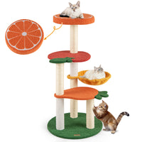 Fruit Style Cat Tree, Multi-level Cat Tower w/Padded Top Perch