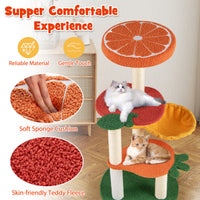 Fruit Style Cat Tree, Multi-level Cat Tower w/Padded Top Perch