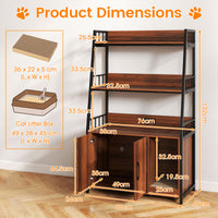 Cat Litter Box Enclosure with Storage Shelves