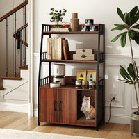 Cat Litter Box Enclosure with Storage Shelves
