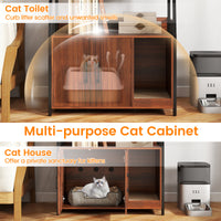 Cat Litter Box Enclosure with Storage Shelves